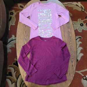 Bundle of 2 Purple Long Sleeve Tops Size Girl's Large 10/12